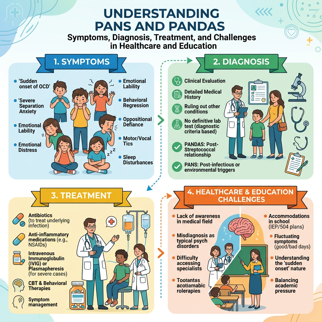 Understanding PANS and PANDAS: Symptoms, Diagnosis, Treatment, and Challenges in Healthcare and Education